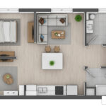 floor plan for a studio apartment