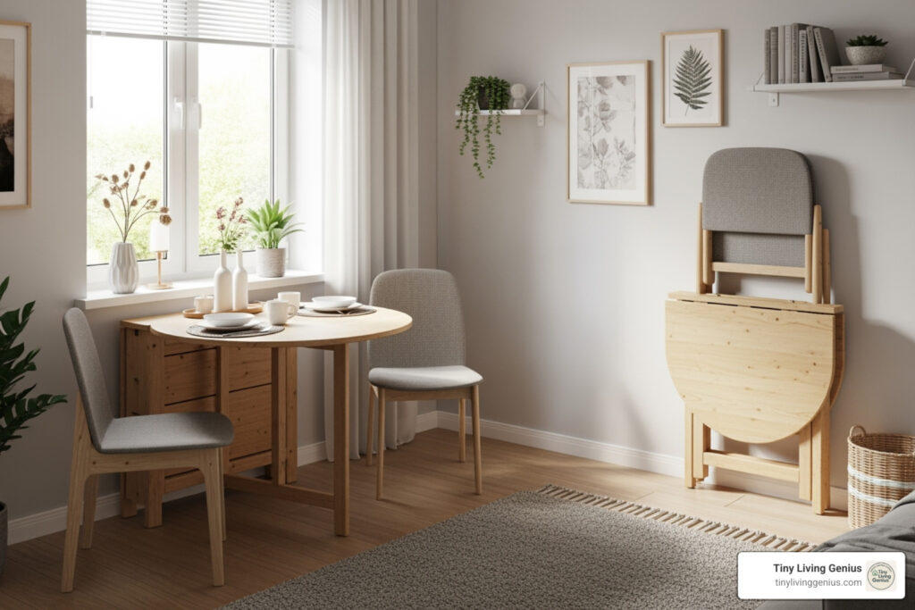 folding table and chairs