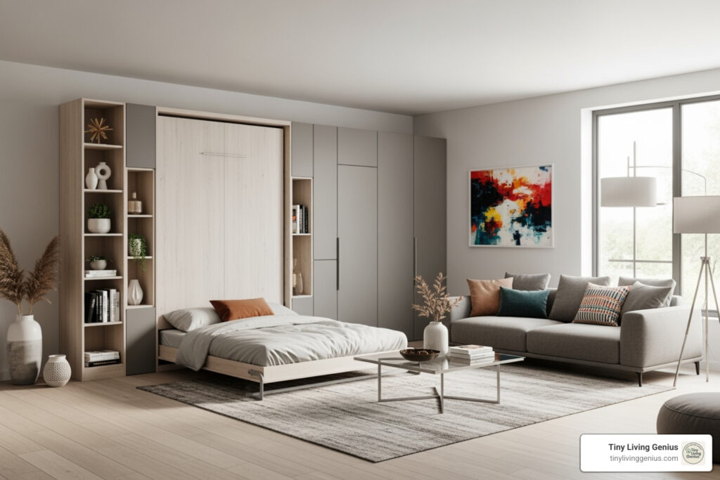 space saving wall bed